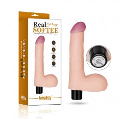 Lovetoy Products 8.0'' Long Real Softee Ultra Soft Realistic Vibrator with Balls - Light