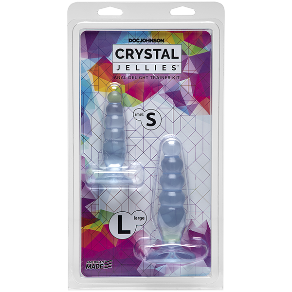 Doc Johnson Crystal Jellies Anal Delight Trainer Kit - Clear