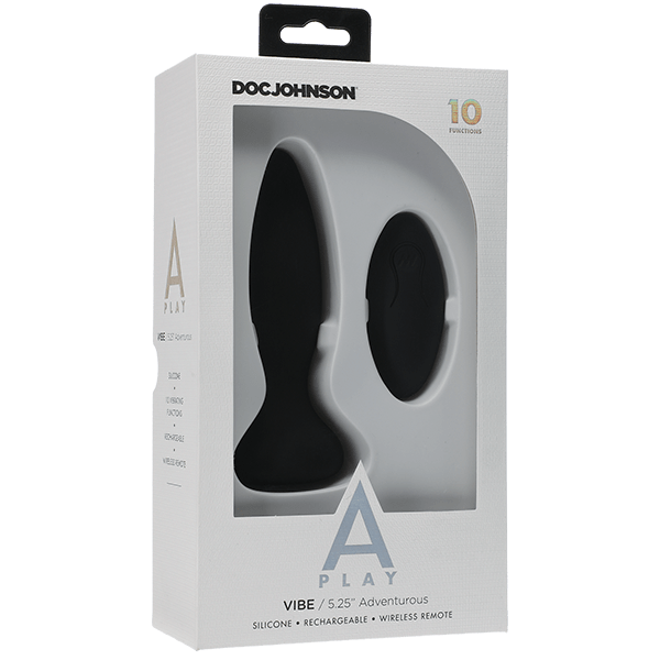 Doc Johnson A-Play Vibe Adventurous Rechargeable Silicone Anal Plug with Remote