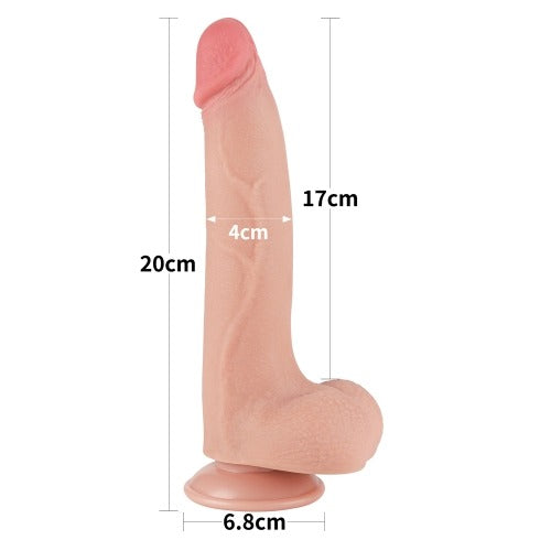 Lovetoy Sliding-Skin Dual Layer 8.5 Realistic Dildo Dong Suction Cup