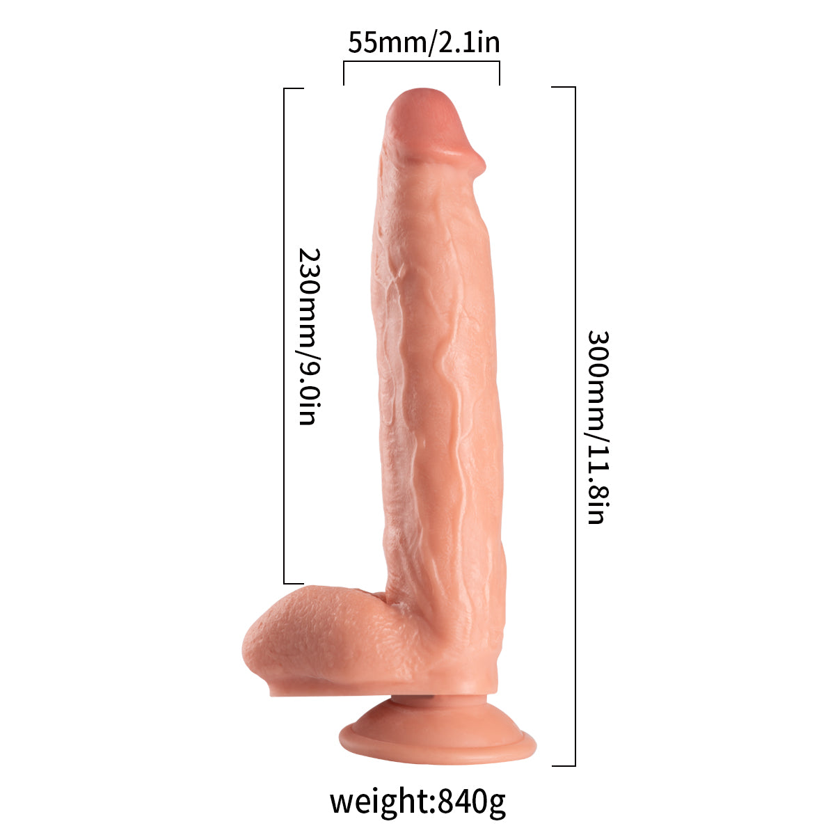 Lance's Cock Ultra Realistic 11.8'' Dildo with Balls - Light
