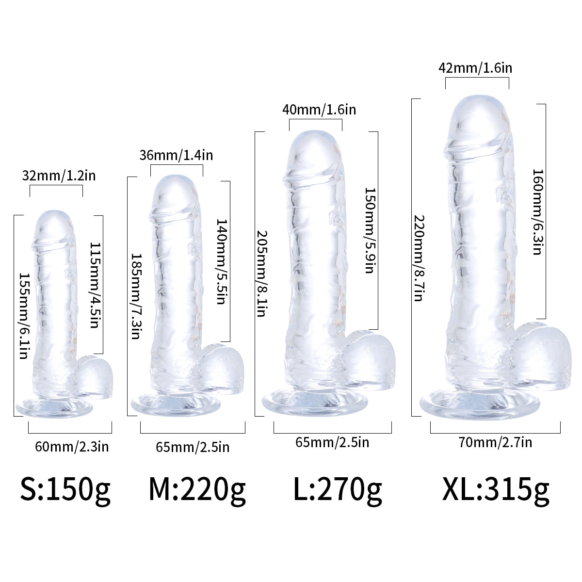 Lance's Cock Ultra Realistic 8.7'' Dildo with Balls - Clear