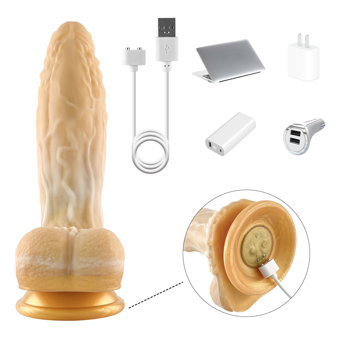 Liquid Silicone Series 8.4'' Rechargeable Thrusting Vibrating Dildo with Remote