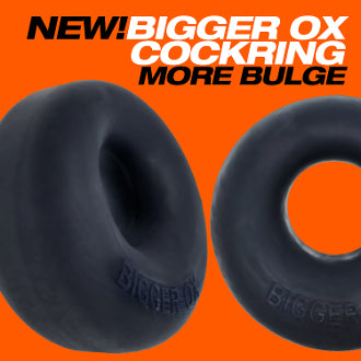 Oxballs Bigger Ox Thicker Bulge Maker Super Mega Stretch Cockring - Black Ice