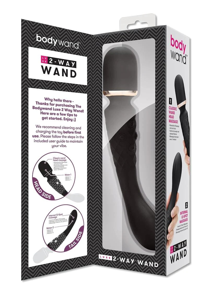 Bodywand Luxe 2-Way Wand Internal & External Rechargeable Massager - Black