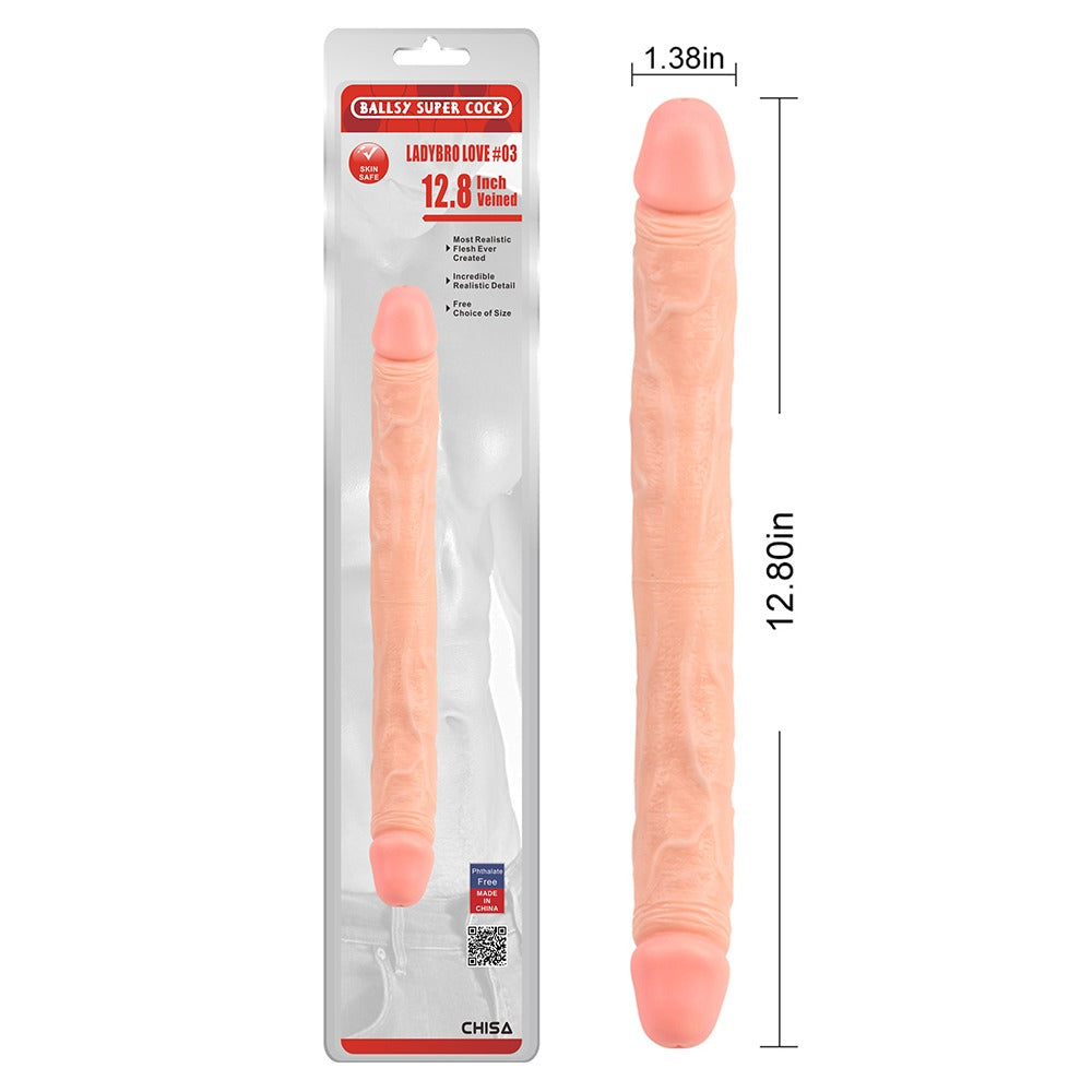 Ballsy Super Cock Lovebro 12.8" Double Ended Dildo #3