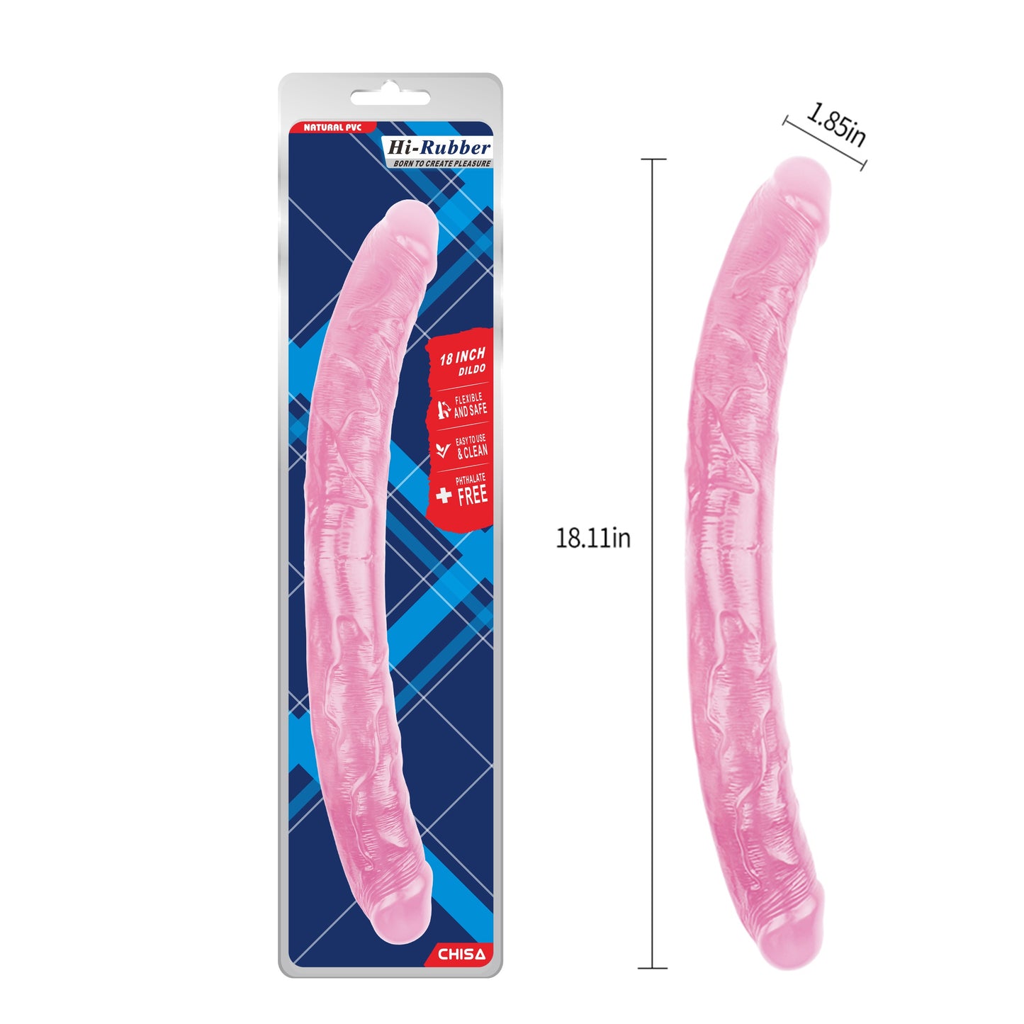 Hi Rubber 18" Double Ended Dildo