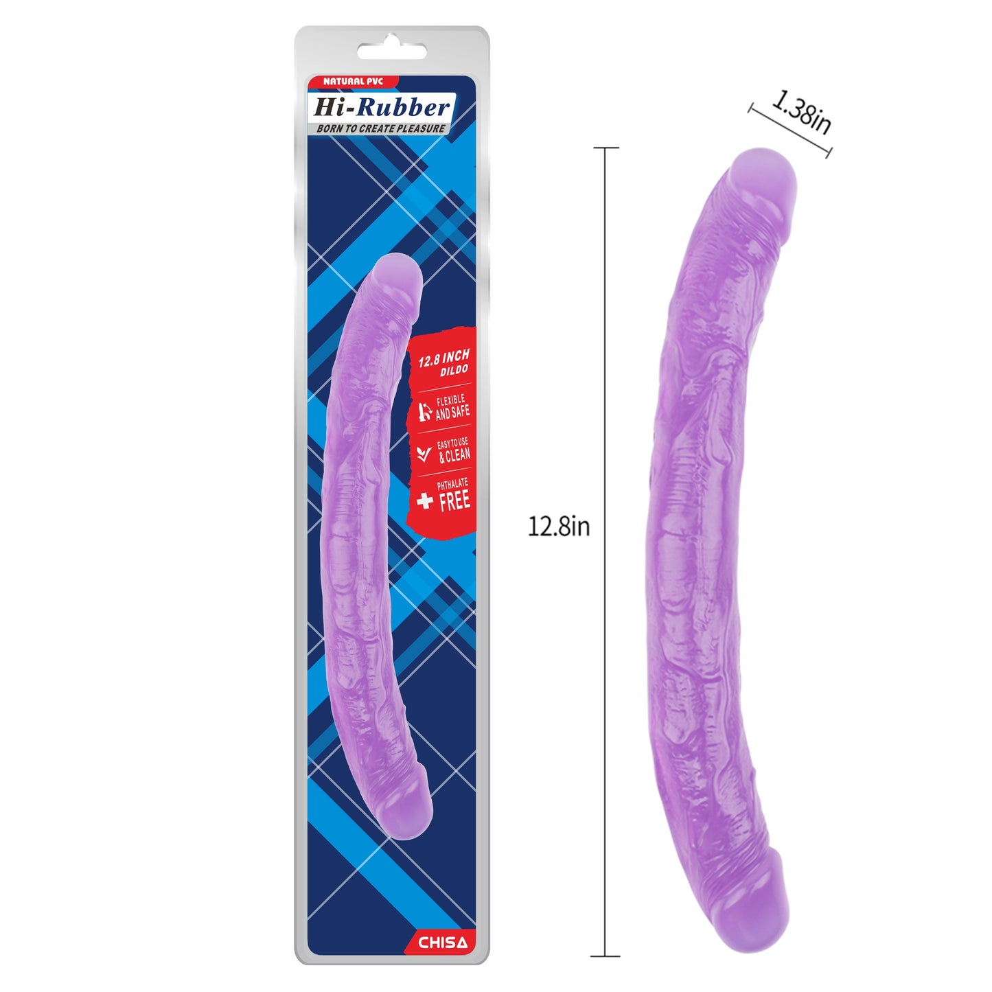 Hi Rubber 12.8" Double Ended Dildo