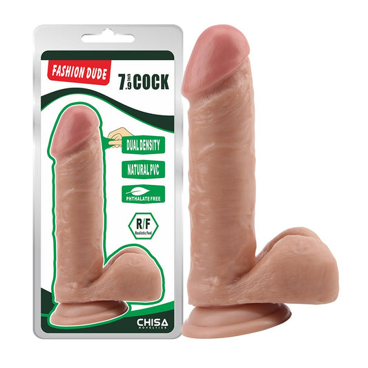 Fashion Dude Dual Density 7.9" Dildo with Balls
