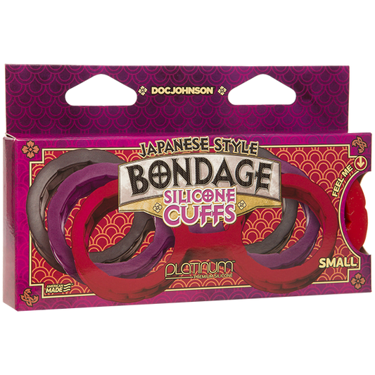 Doc Johnson Platinum Japanese Style Bondage Cuffs Small - Red