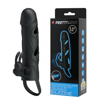 Pretty Love by Baile 5.5" Vibrating Extender with Ball Strap - Black