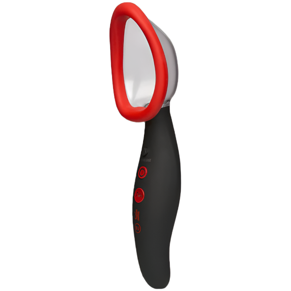 Kink by Doc Johnson Pumped Rechargeable Automatic Vibrating Pussy Pump - Black & Red