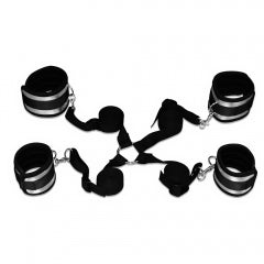 Lovetoy Products Struggle My Bed Restraints - Black & Silver