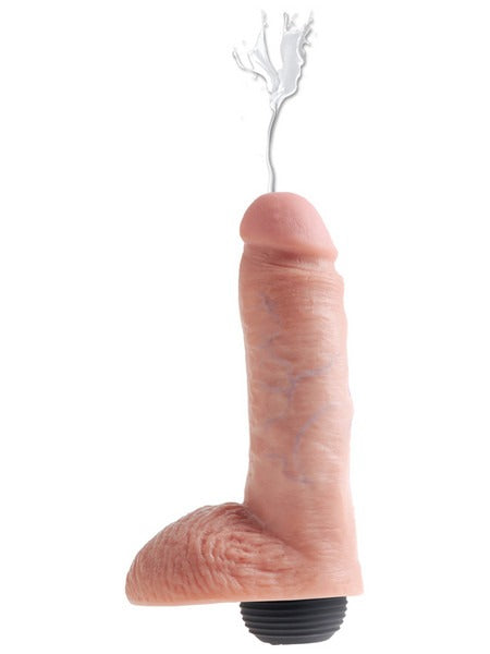 Pipedream King Cock 8" Squirting Cock with Balls - Light
