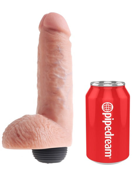 Pipedream King Cock 8" Squirting Cock with Balls - Light