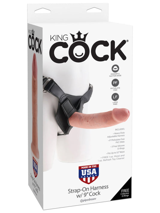 King Cock Strap-On Harness w 9 inch Cock-0