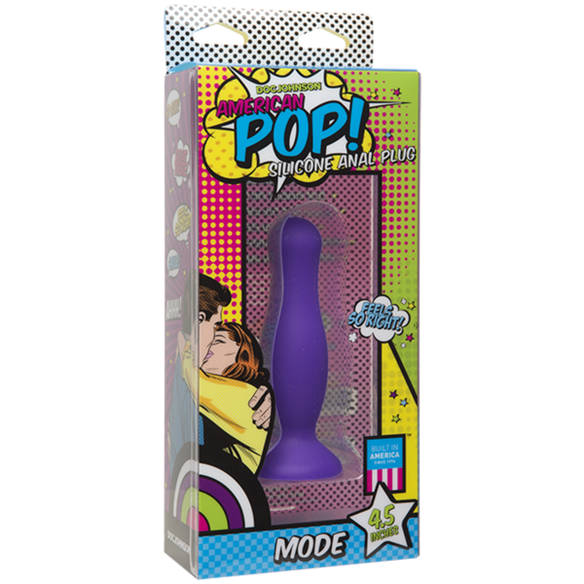Doc Johnson American Pop! Mode 4.5" Silicone Anal Plug - Purple