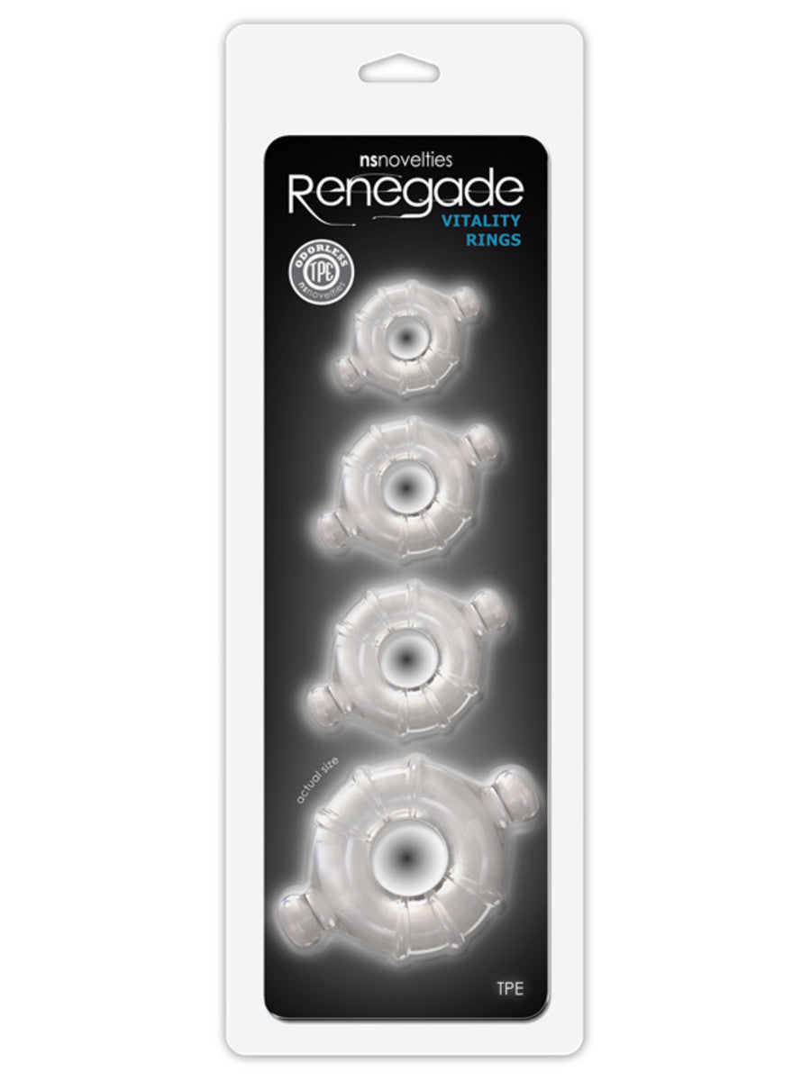 NS Novelties Renegade Vitality Cock Rings - Clear
