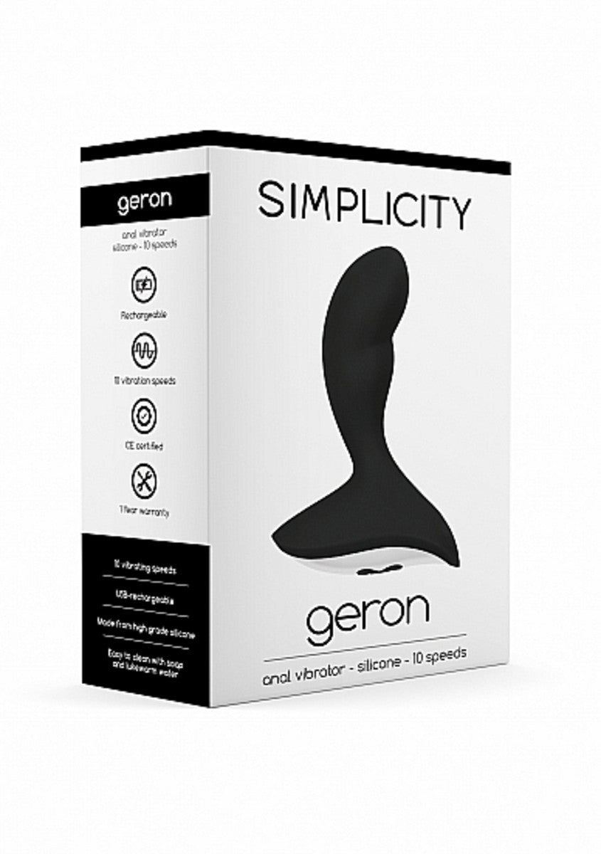 Shots Toys Simplicity Geron Anal Vibrator 10 Speed - Black