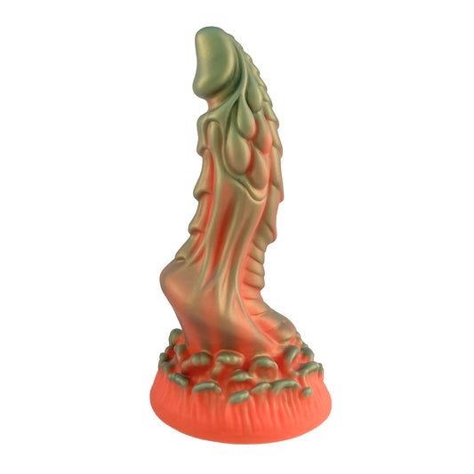 Liquid Silicone 7.3'' Small Dragon Dildo - Orange & Green