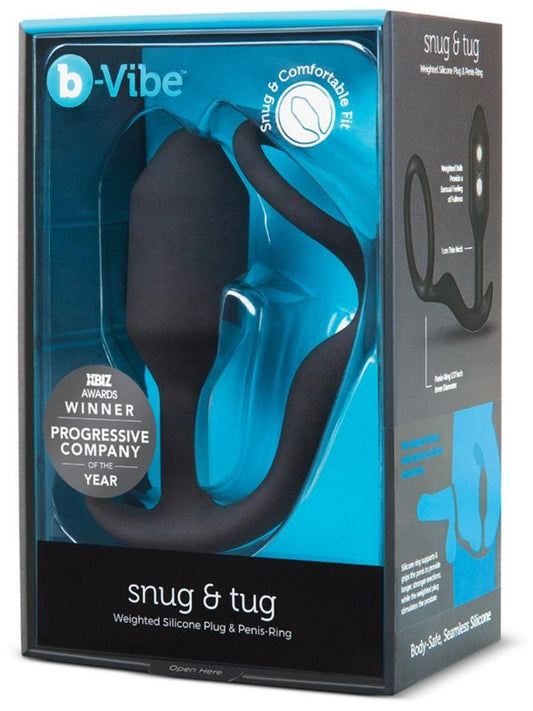 b-Vibe Snug & Tug Weighted Silicone Butt Plug & Penis Ring