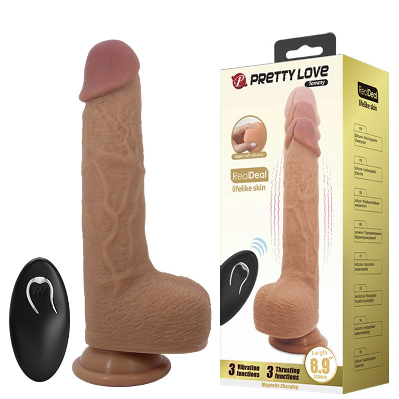 Pretty Love Tommy 8.9" Thrusting & Vibrating Dildo with Remote Control