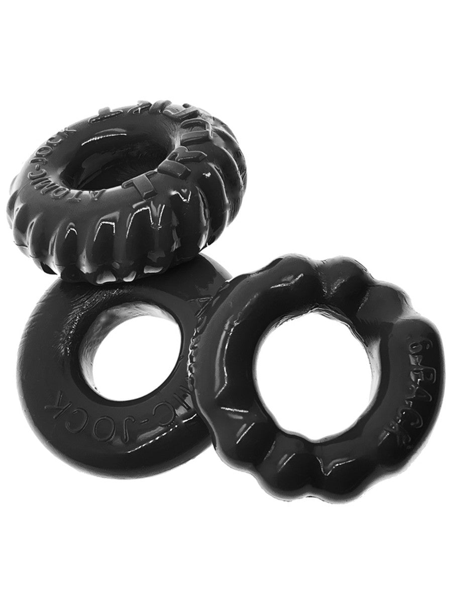 Oxballs Bonemaker3 Cockring Boner Rings 3pk - Black