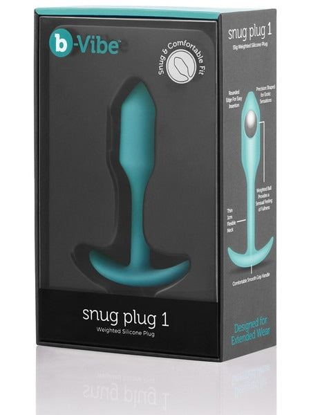b-Vibe Snug Plug 1 Weighted Silicone Anal Plug - Mint