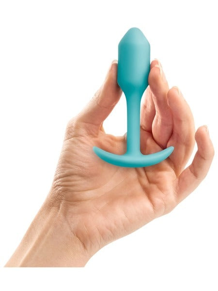 b-Vibe Snug Plug 1 Weighted Silicone Anal Plug - Mint