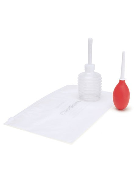 CleanScene 4pc Mini Travel Douche with One Way Valve - Red & White