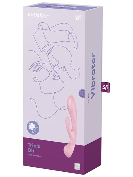 Satisfyer Triple Oh Rechargeable Rabbit Multi Vibrator - Pink