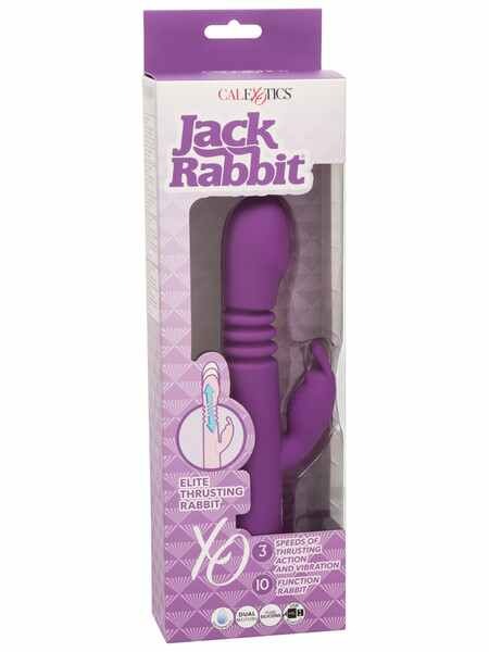 CalExotics Jack Rabbit Elite Thrusting Rechargeable Rabbit Vibrator - Purple