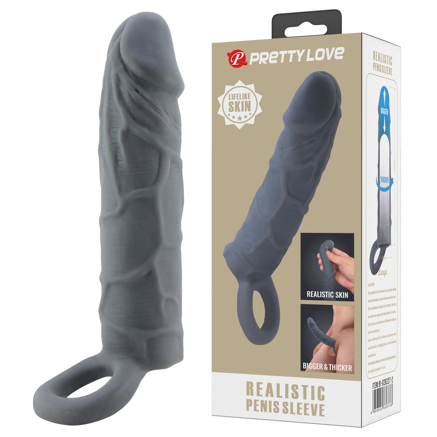 Pretty Love Large Realistic Penis Sleeve