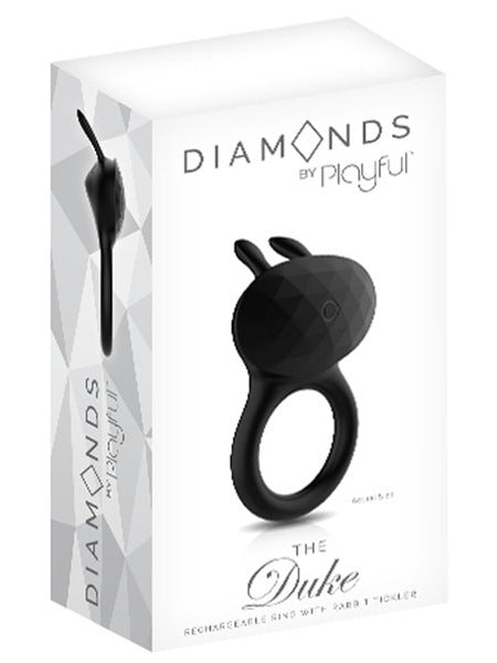 Diamonds by Playful The Duke Rechargeable Cock Ring - Black