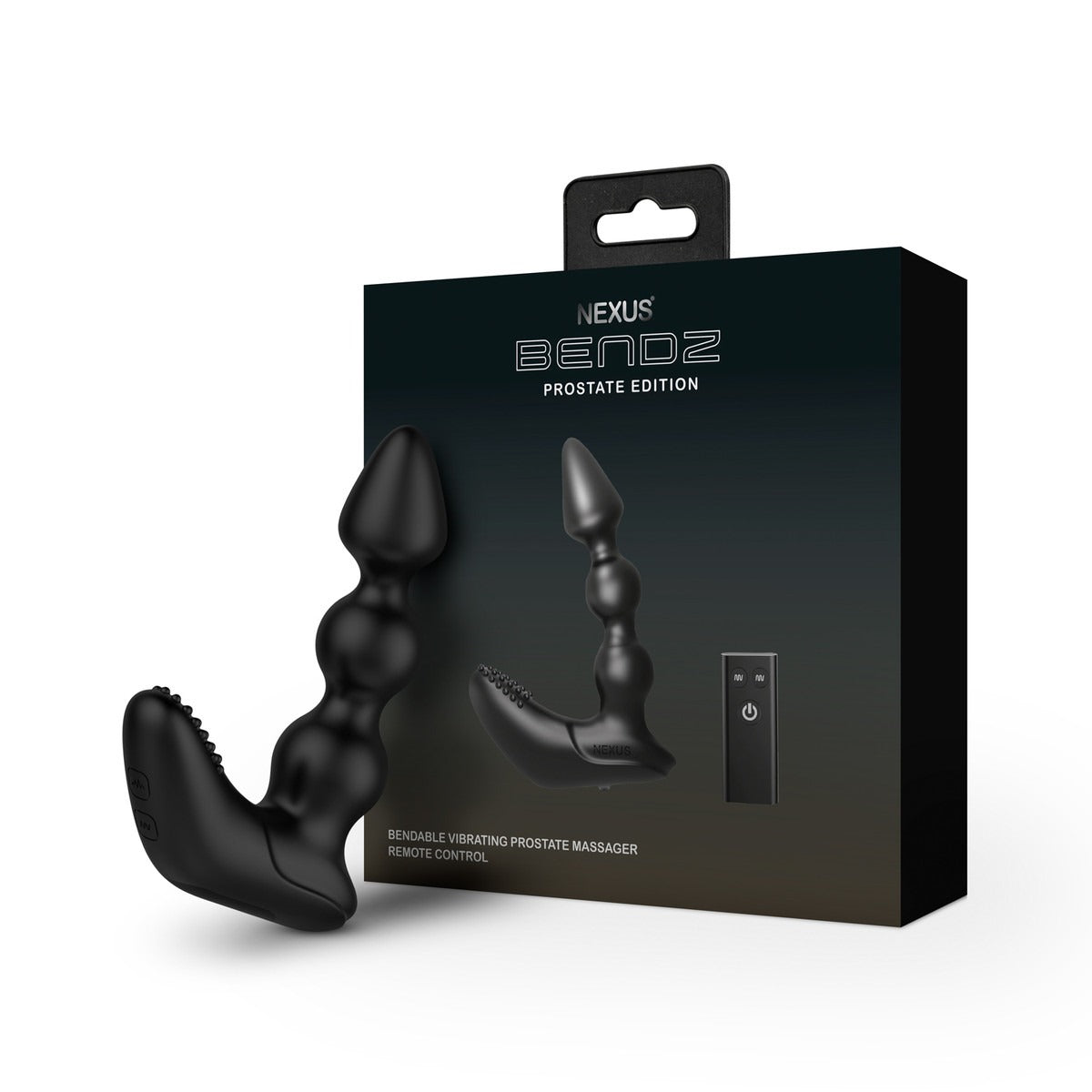 Nexus Bendz Bendable Rechargeable Vibrating Prostate Edition with Remote Control - Black