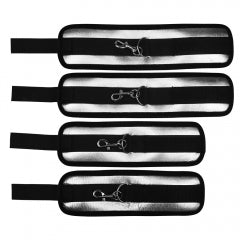 Lovetoy Products Struggle My Bed Restraints - Black & Silver