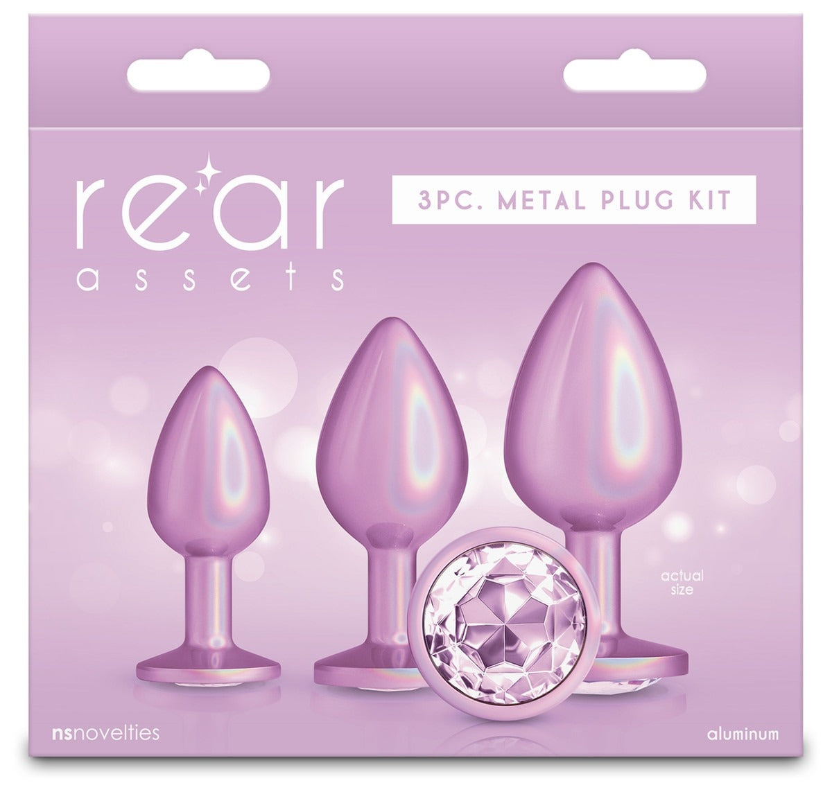 NS Novelties Rear Assets 3pc Holographic Metal Plug Kit