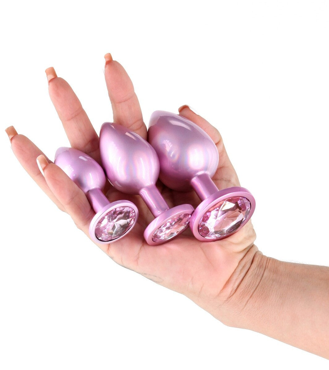 NS Novelties Rear Assets 3pc Holographic Metal Plug Kit