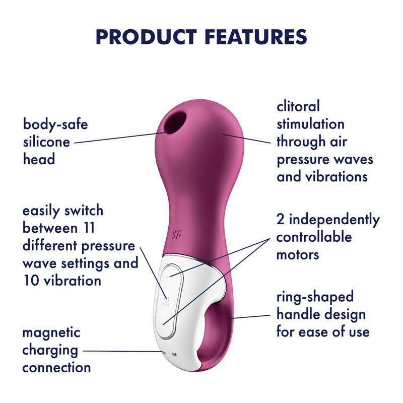 Satisfyer Lucky Libra Rechargeable Air Pulse Stimulator + Vibration - Plum