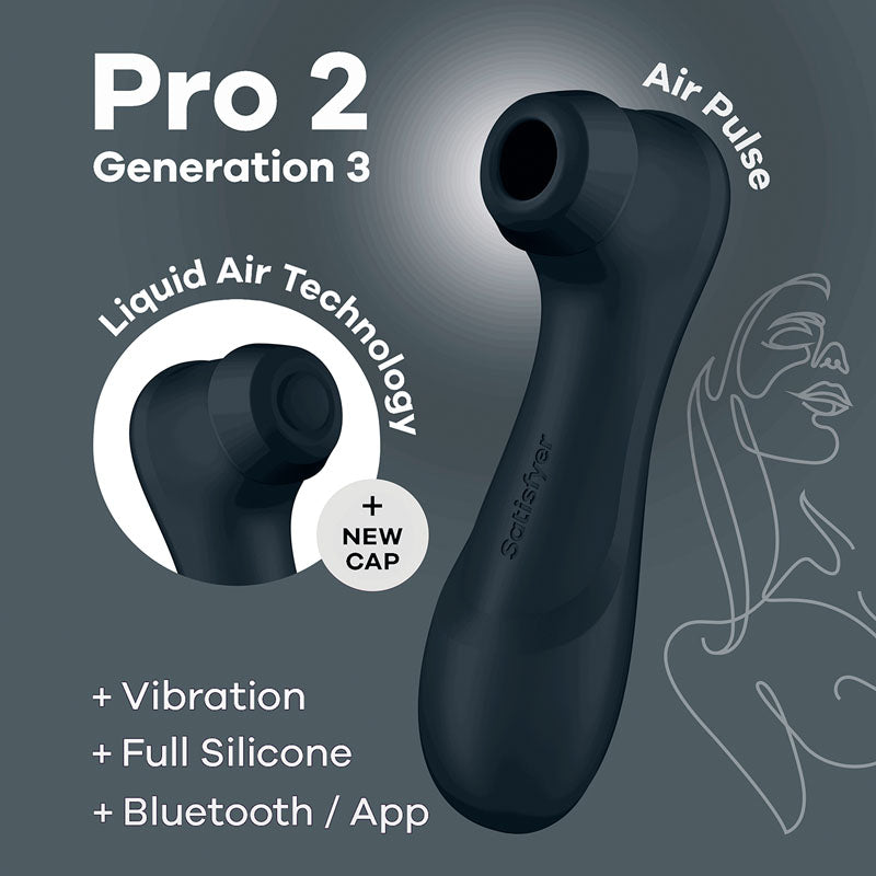 Satisfyer Pro 2 Generation 3 Rechargeable Air Pulse Clitoral Stimulator + Vibration with App Control