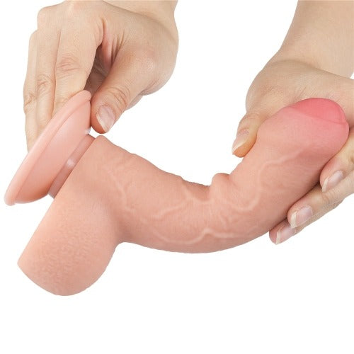 Lovetoy 7" Sliding Skin Dual Layer Uncut Dildo