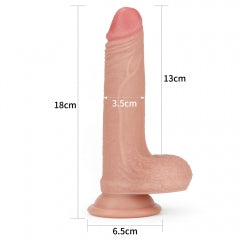 Lovetoy Nature Cock 7'' Dual Layered Silicone Realistic Dong - Light