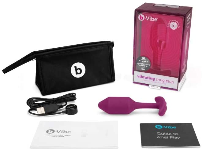 b-Vibe Vibrating Medium Snug Plug - Rose