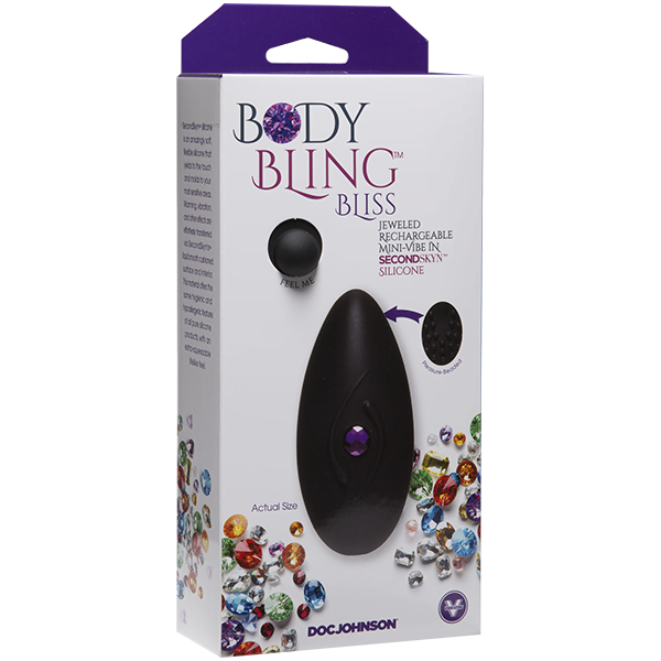 Doc Johnson Body Bling Bliss Jeweled Rechargeable Mini Vibrator - Purple