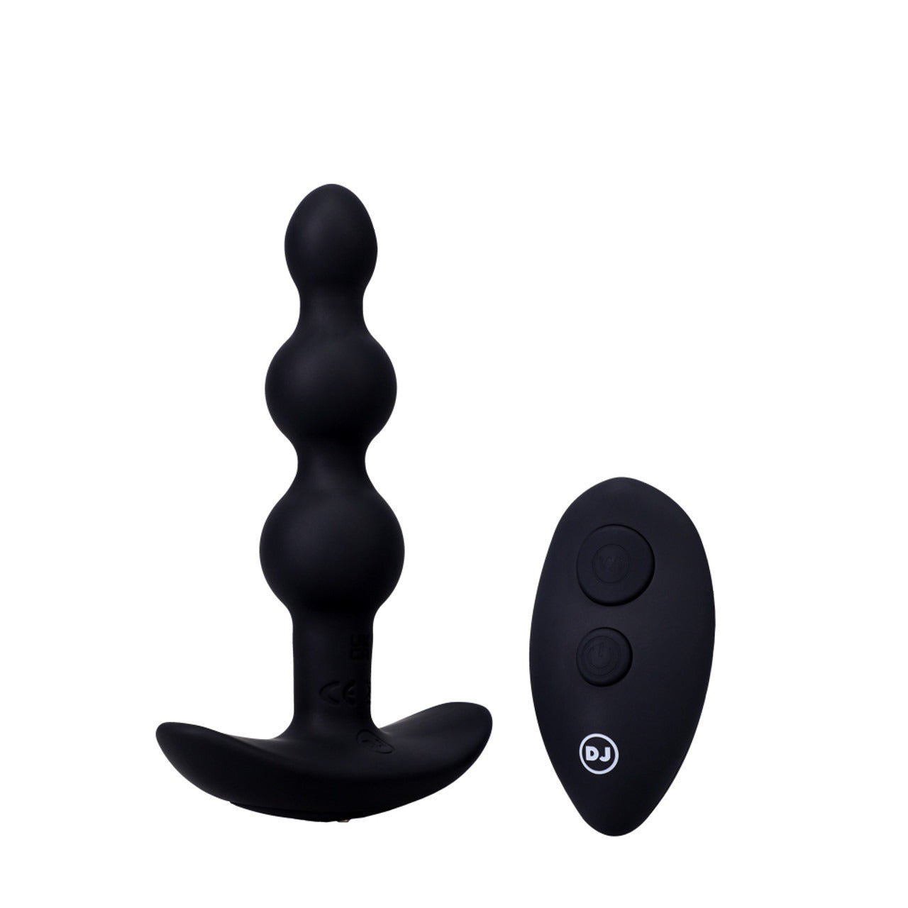 Doc Johnson Beaded Vibe 5.5'' Rechargeable Silicone Anal Plug With Remote - Black