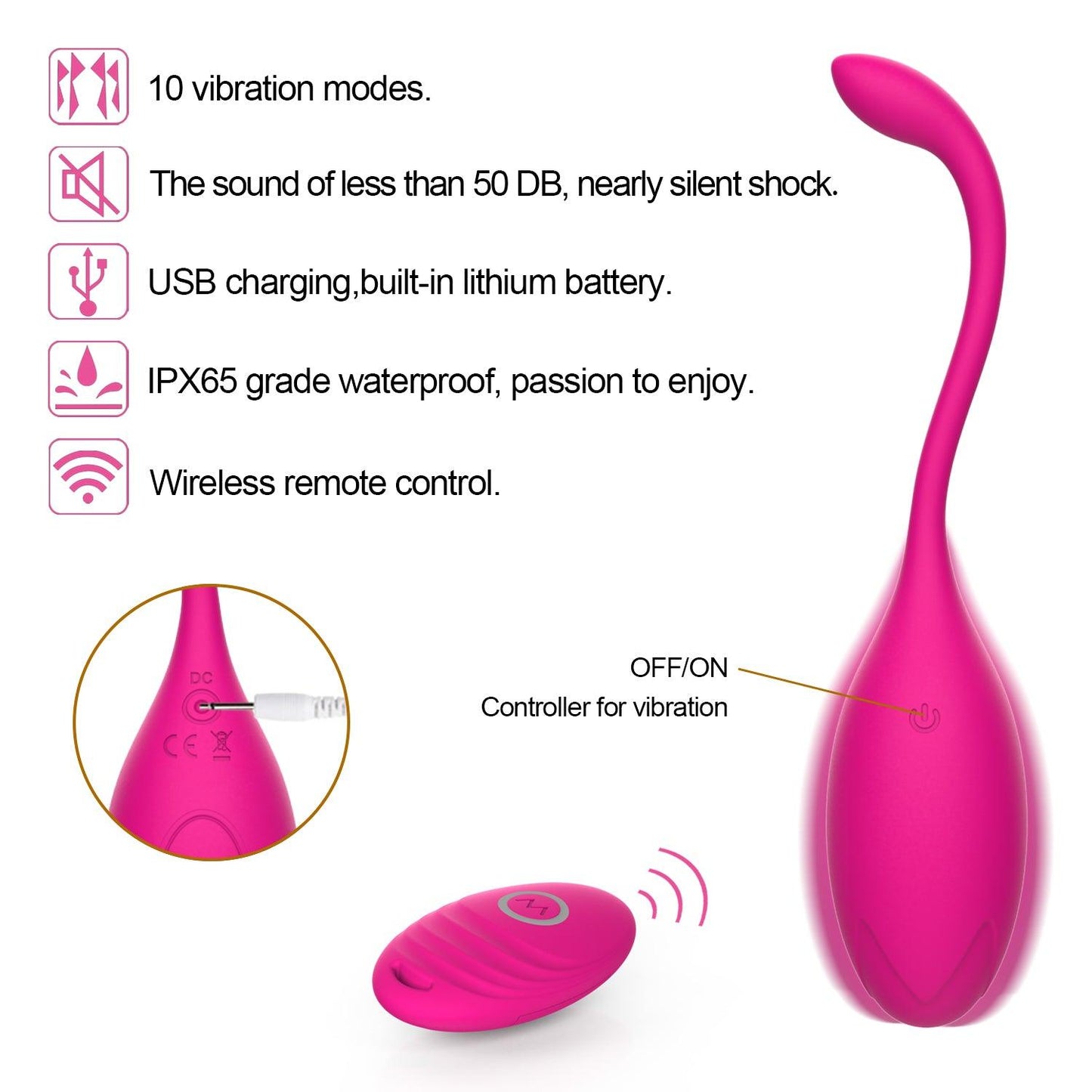 Y.Love Adele Remote Control Vibrating Egg Wearable Mini Vibrator