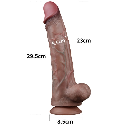 Lovetoy Products Dual Layered Silicone 11.5" Nature Cock