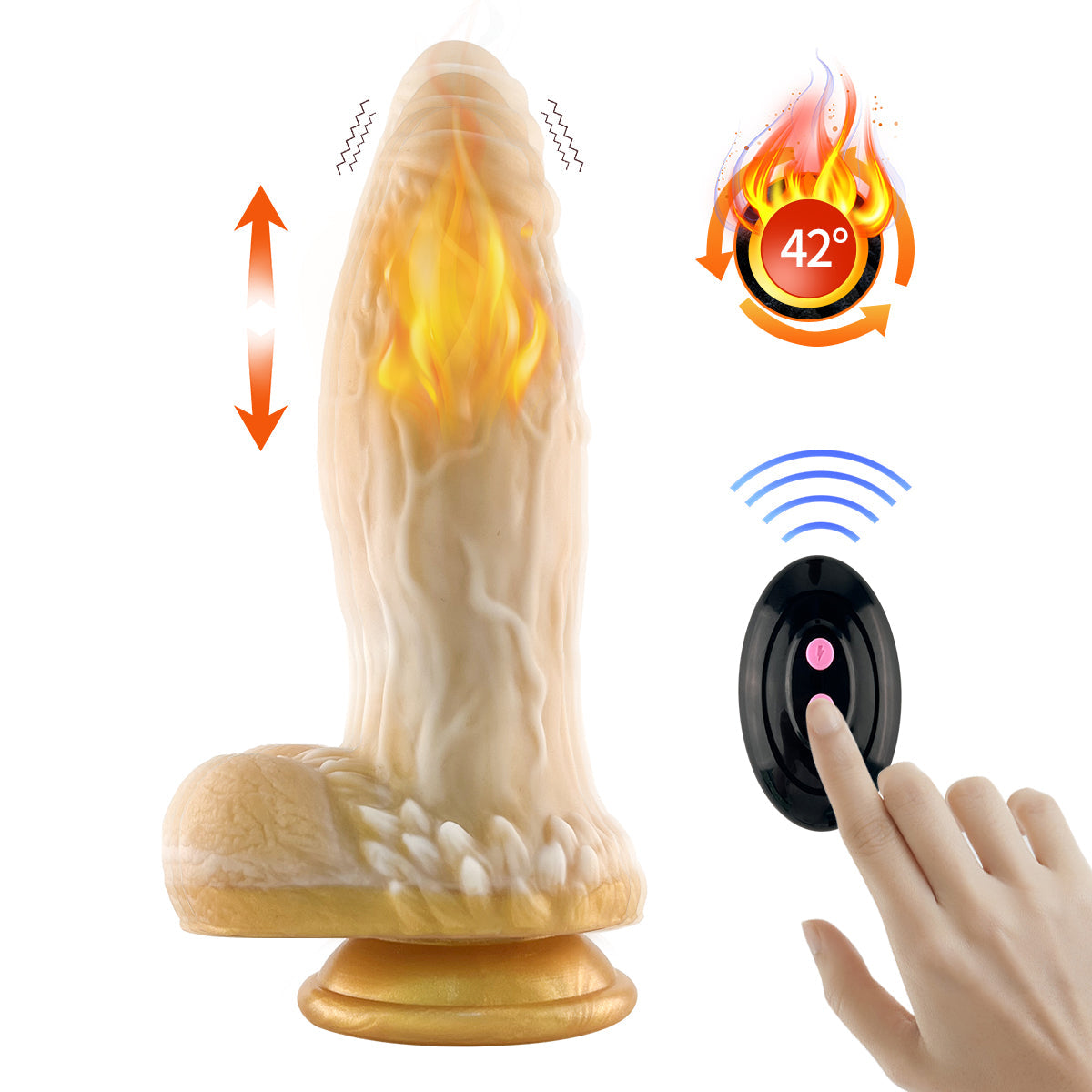 Liquid Silicone Series 8.4'' Rechargeable Thrusting Vibrating Dildo with Remote