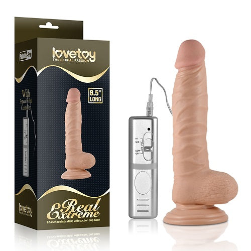 Lovetoy Products Real Extreme 8.5'' Vibrating Realistic Dildo with Suction Cup Base