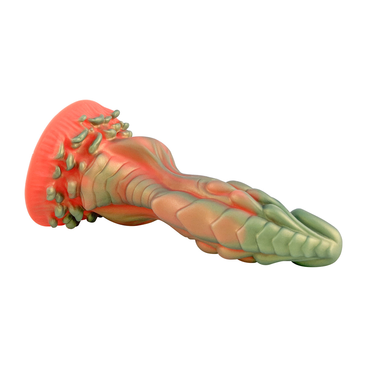 Liquid Silicone 7.3'' Small Dragon Dildo - Orange & Green